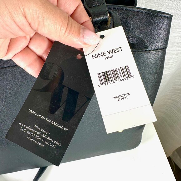 Nine West Lynn Black Classic Satchel - NEW - Picture 11 of 14